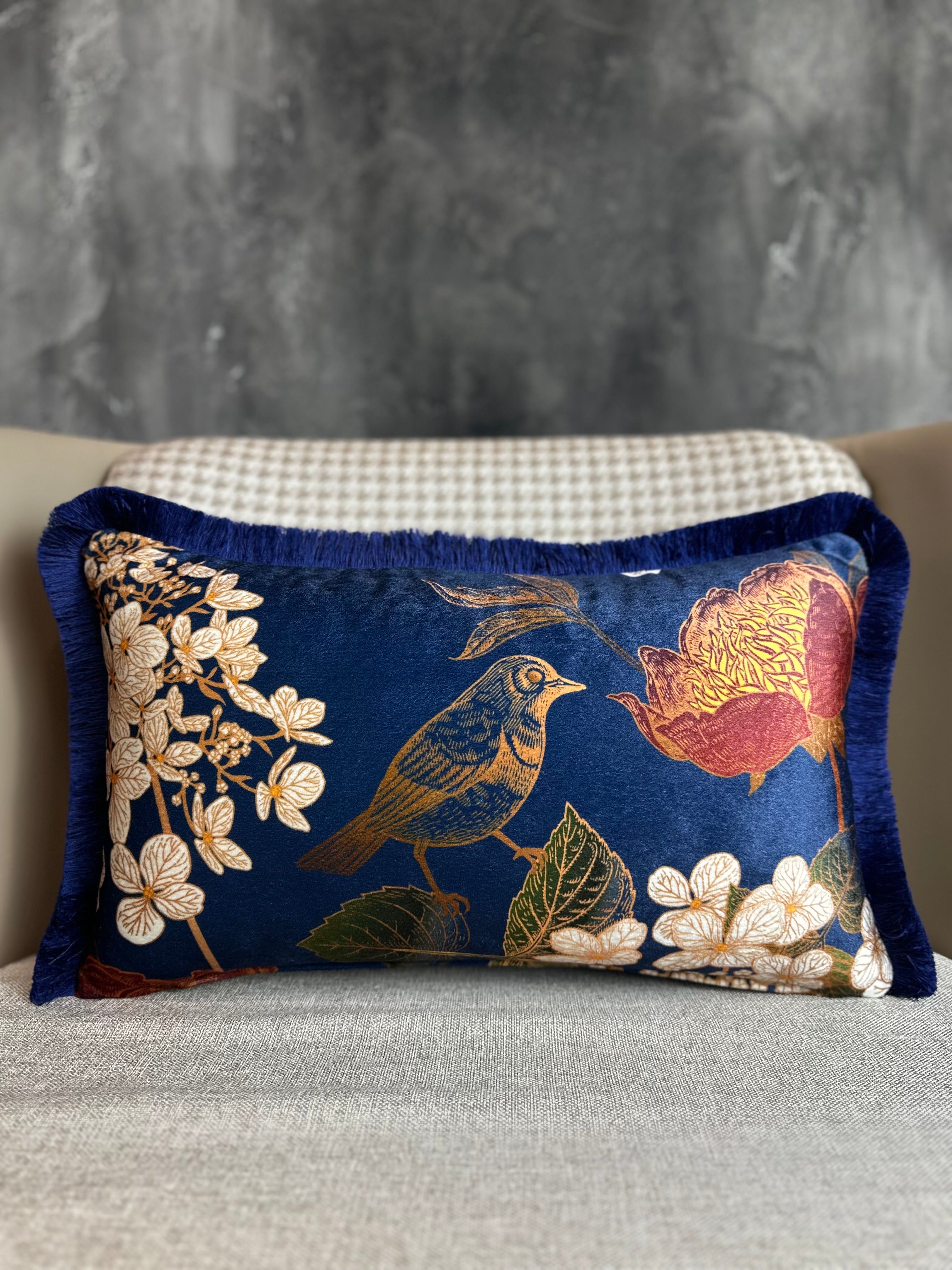 BLEND-9372 DARK BLUE PILLOW 