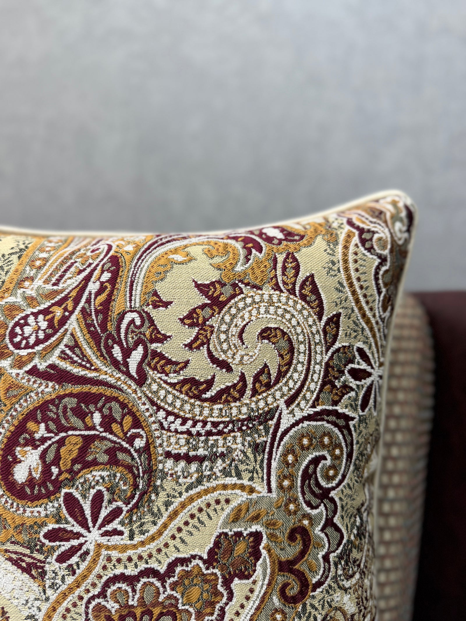 Majesty-39 Şal Desenli Keten Kırlent | FABRICLAND TEKSTİL