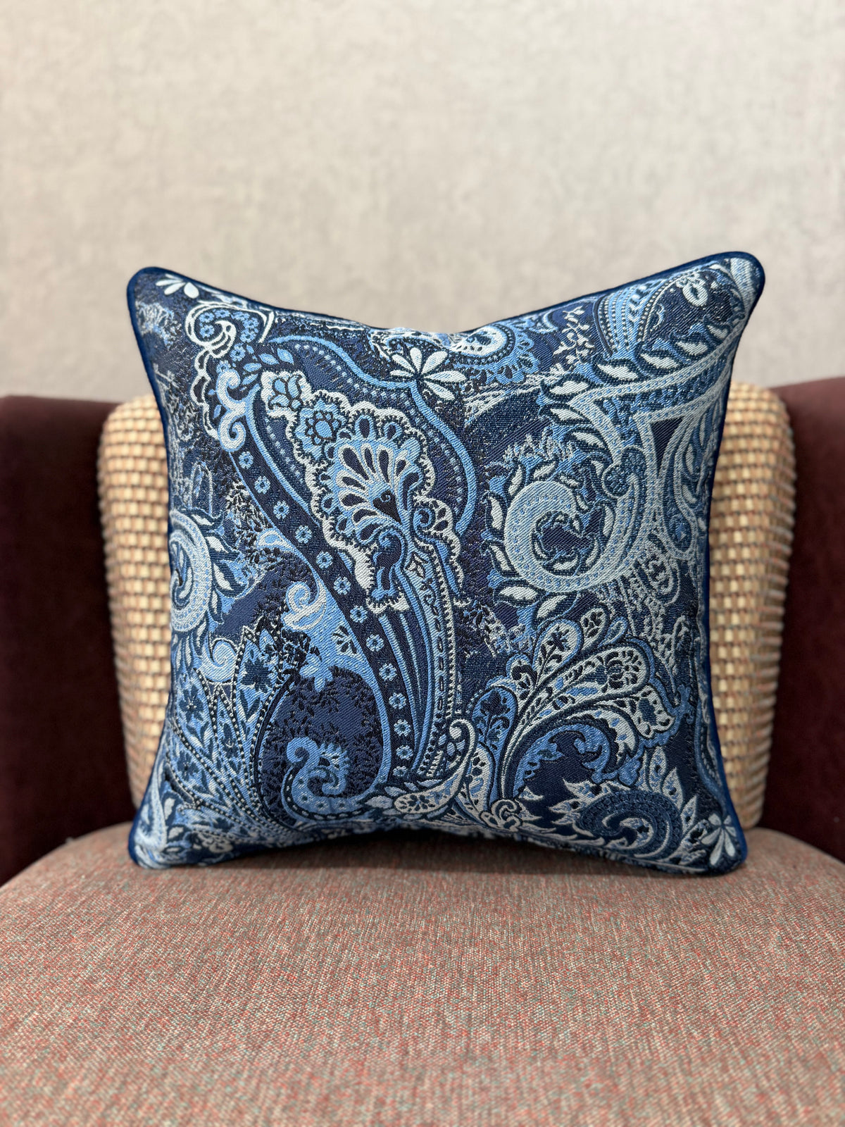 Majesty-37 Şal Desenli Keten Kırlent | FABRICLAND TEKSTİL