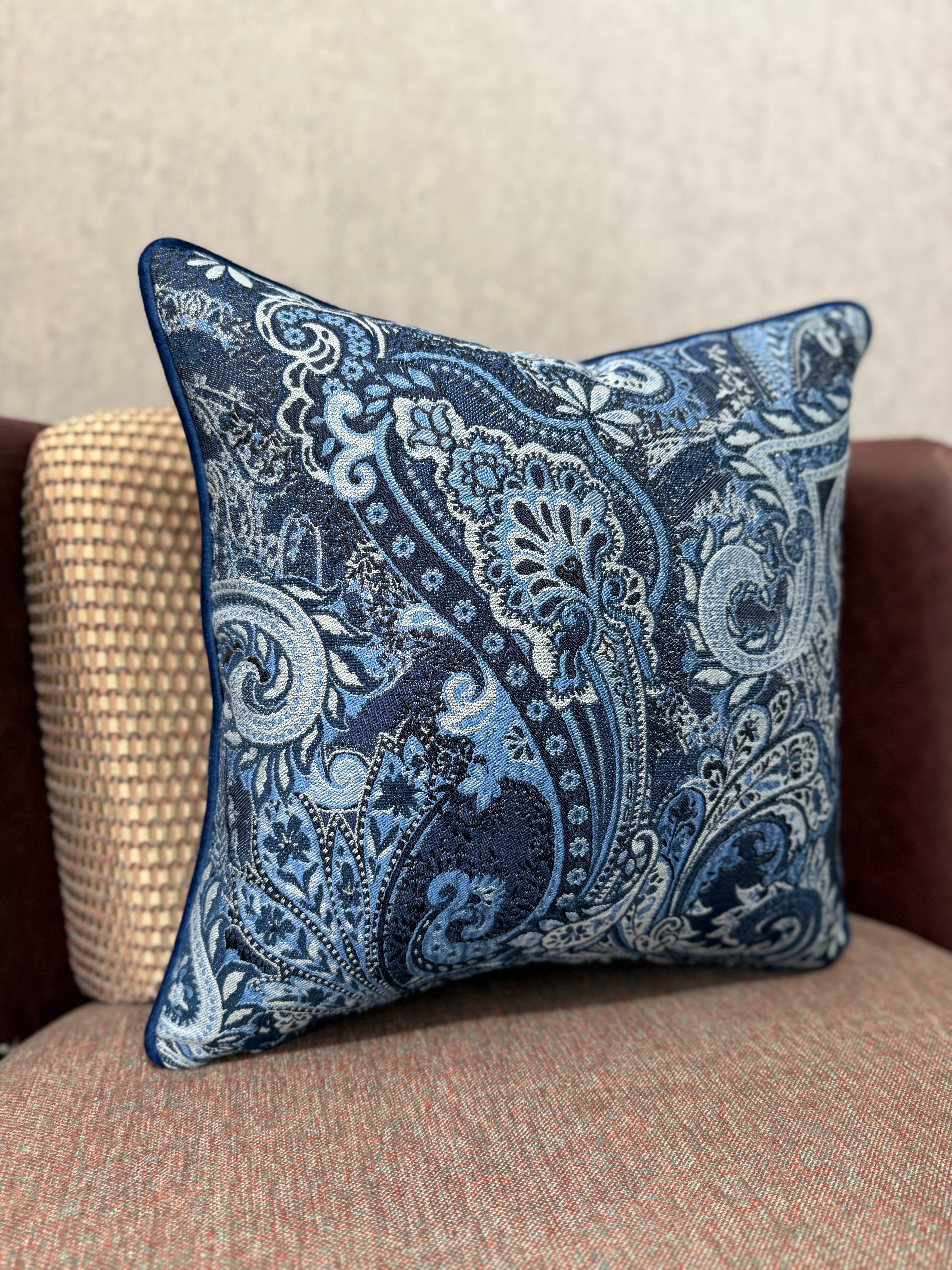 Majesty-37 Şal Desenli Keten Kırlent | FABRICLAND TEKSTİL