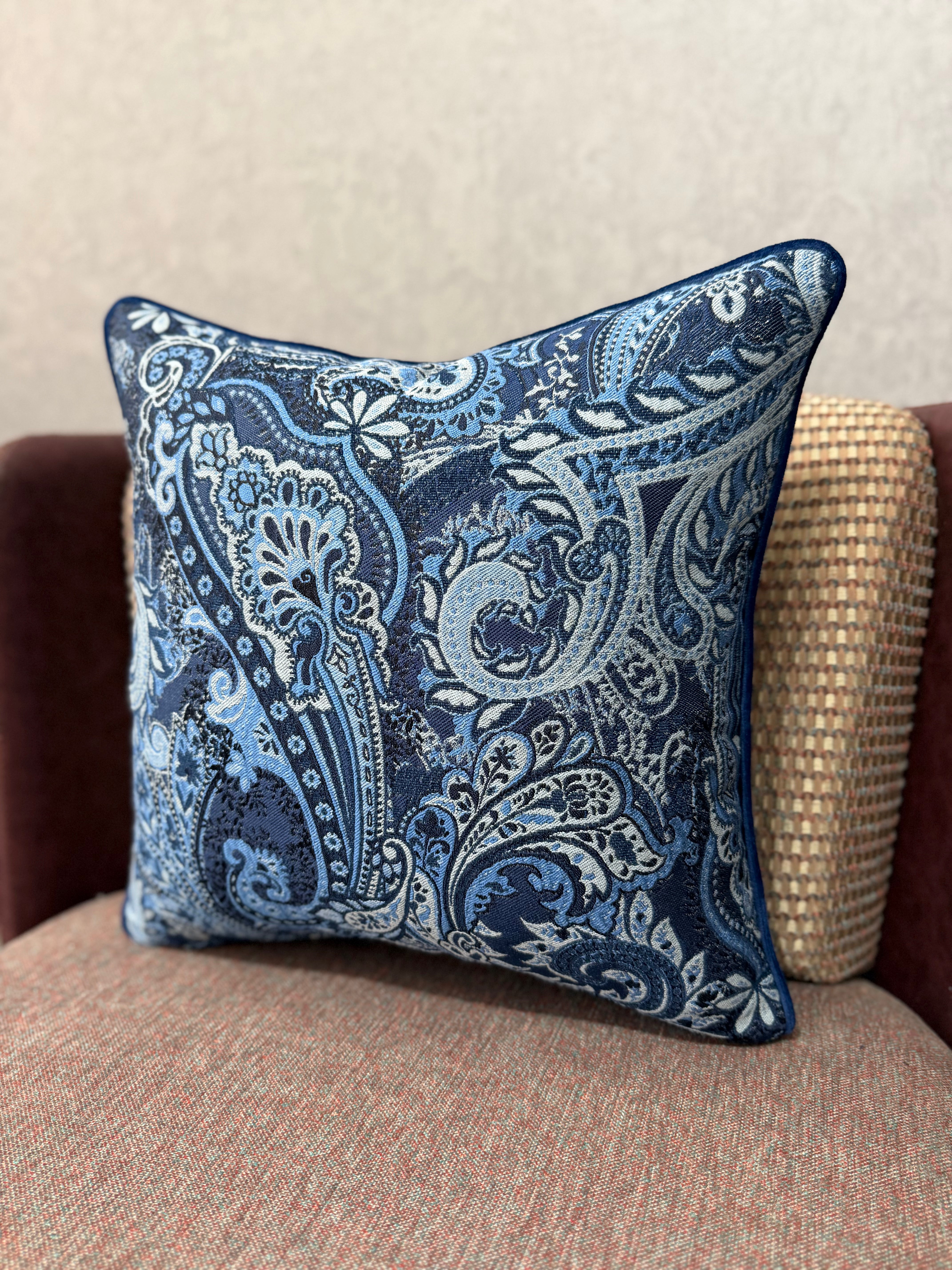 Majesty-37 Şal Desenli Keten Kırlent | FABRICLAND TEKSTİL