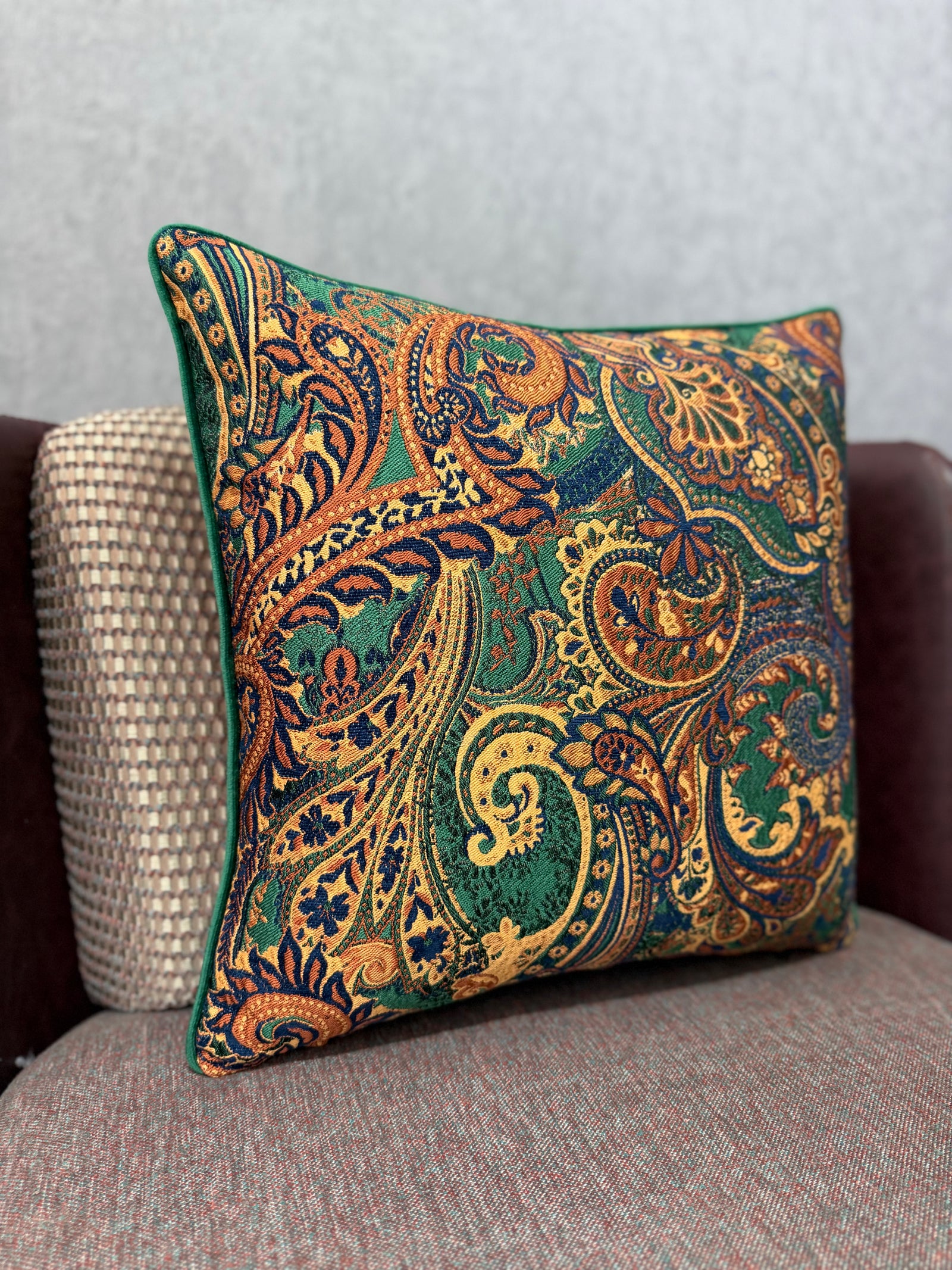Majesty-48 Şal Desenli Keten Kırlent | FABRICLAND TEKSTİL