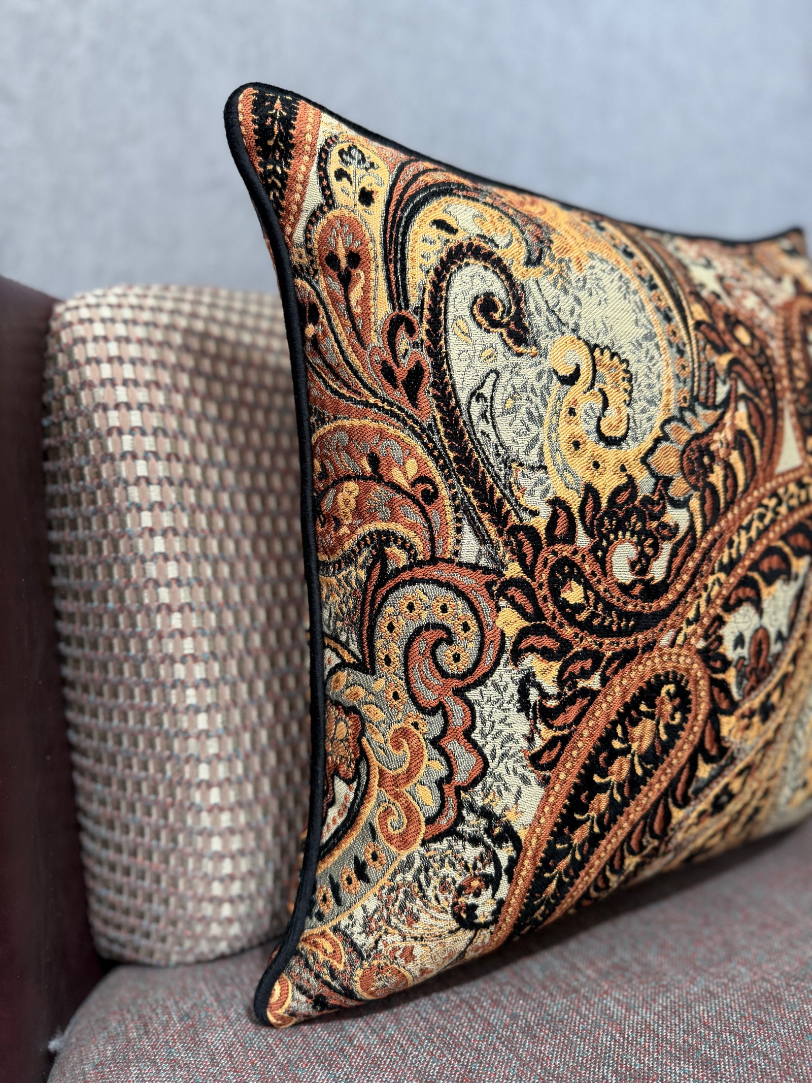 Majesty-49 Şal Desenli Keten Kırlent | FABRICLAND TEKSTİL