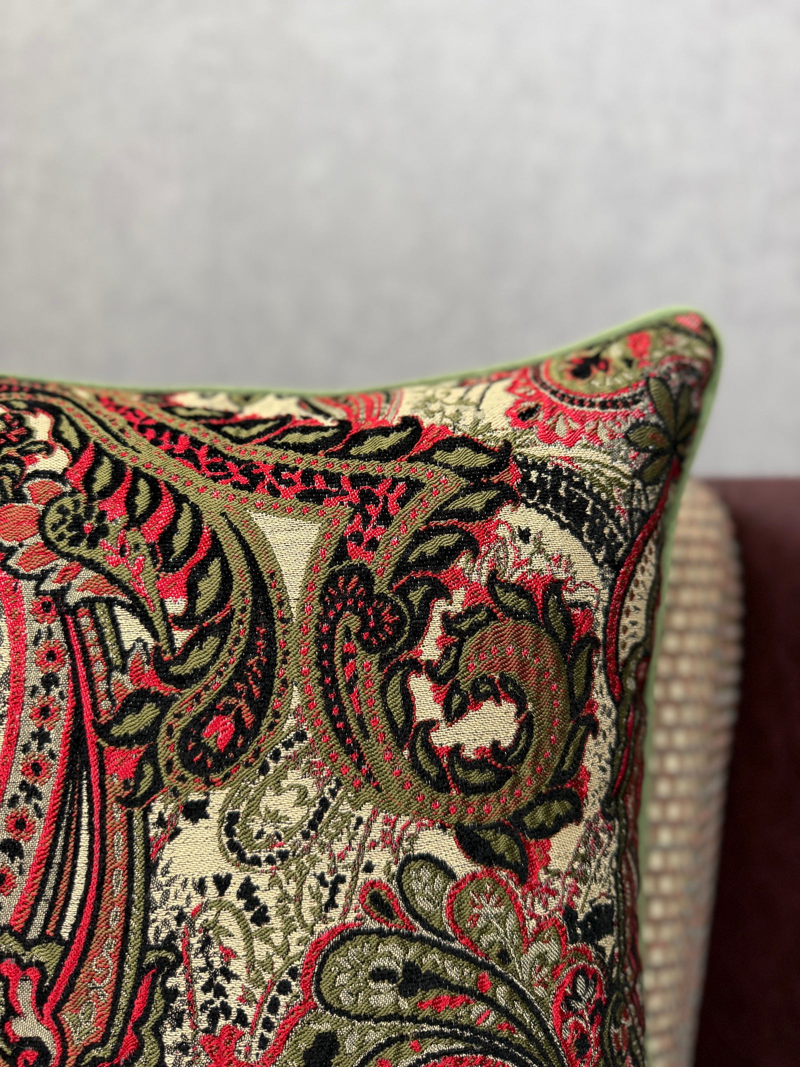Majesty-53 Şal Desenli Keten Kırlent | FABRICLAND TEKSTİL