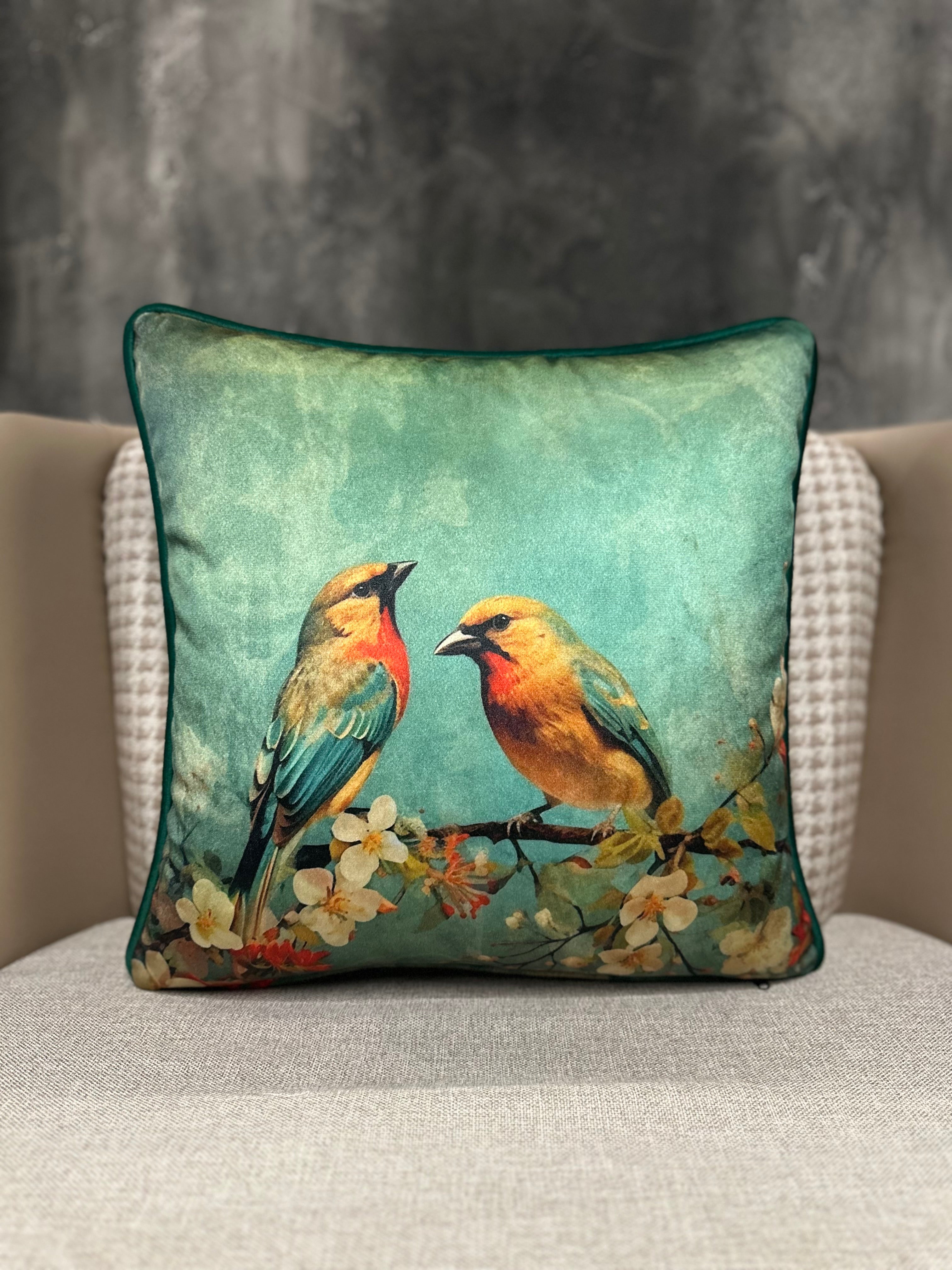BLEND-9494 GREEN BIRD PILLOWCASE 