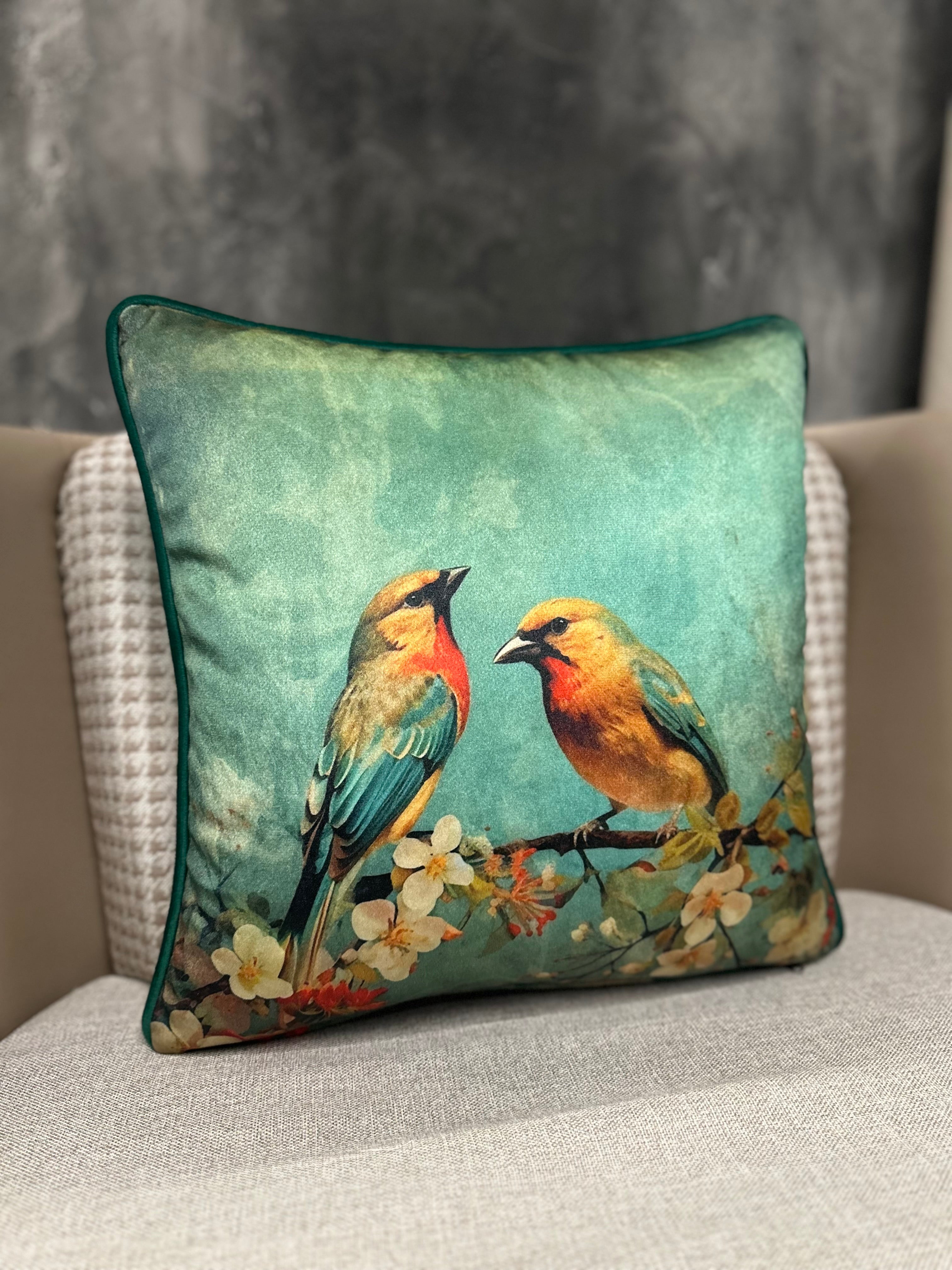 BLEND-9494 GREEN BIRD PILLOWCASE 